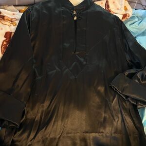 Elegant Black Satin Blouse